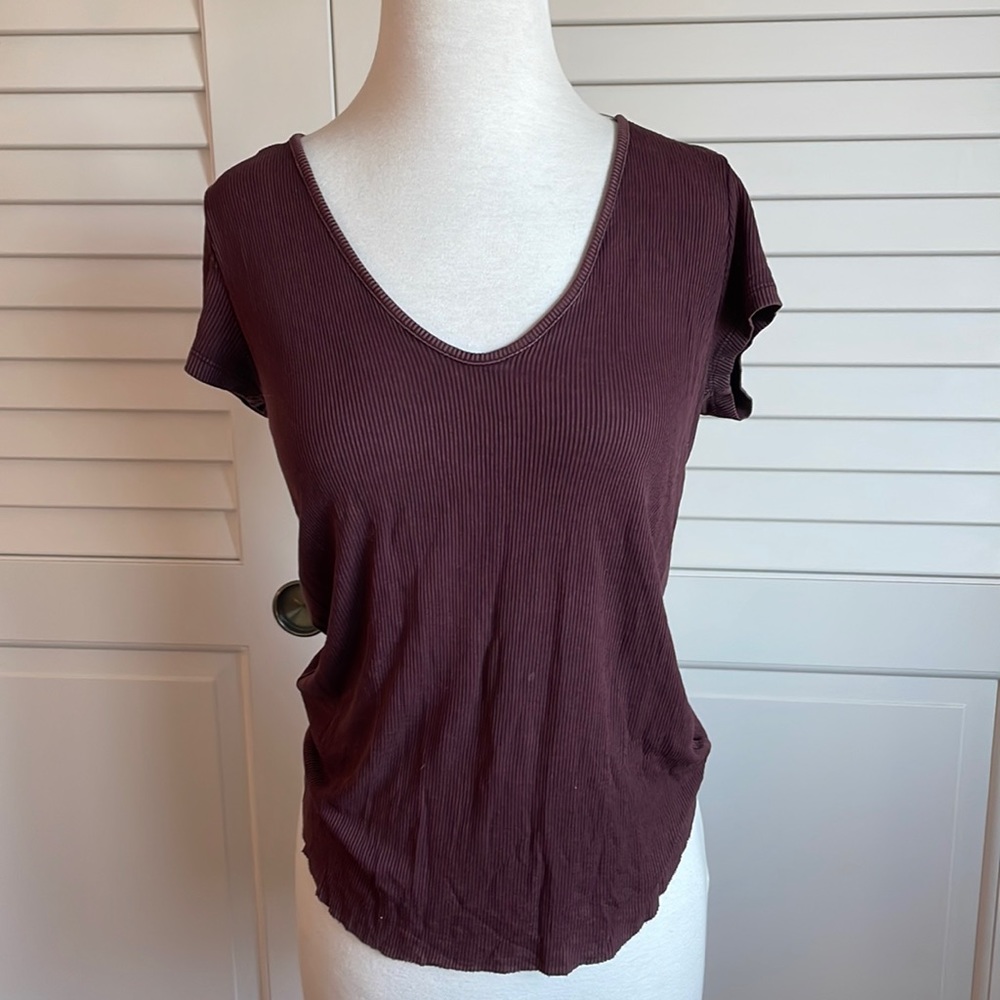 Aerie Soft & Sexy Maroon Ribber Shirt